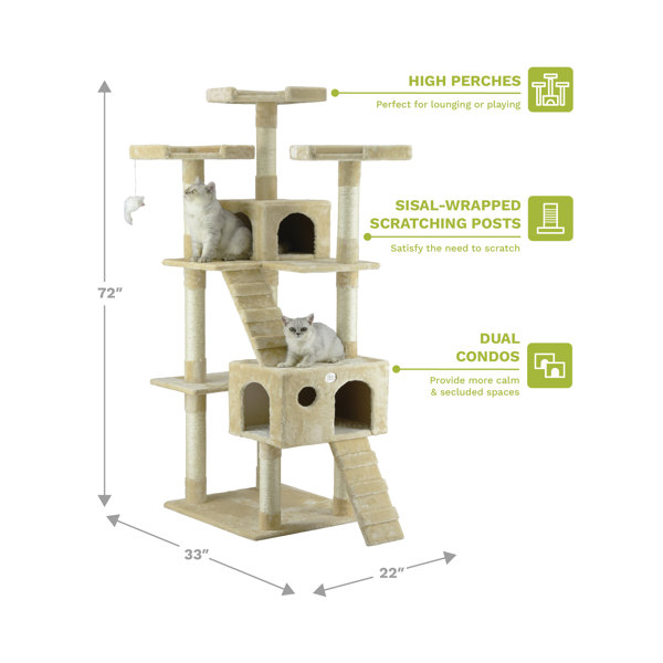 Go Pet Club 72" Cat Tree & Reviews Wayfair